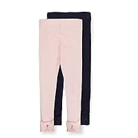 Hope & Henry Girls' Jersey Legging with Bow (Set of 2)