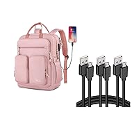 Mancro 15.6inch Laptop Backpack for Women & Micro USB Cable 3Pack 6ft