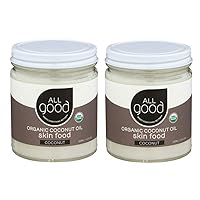 All Good Organic Coconut Oil Skin Food - Natural Moisturizing Skin Care - Non GMO - Vegan (2-Pack) (Coconut)