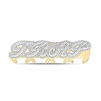 The Diamond Deal 10kt Yellow Gold Mens Round Diamond TRAP 4-Finger Ring 15 Cttw