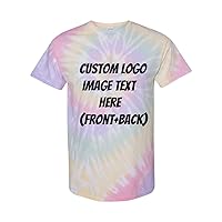 INK STITCH Unisex 200MS Custom Design Your Own Tie Dye Spiral T-Shirts (Multicolors)