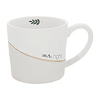 Pavilion - Mr. Right 15 oz. Ceramic Iridescent Large Handle Coffee Cup, Groom Mug, Unique Wedding Gift, Engagement Gifts, 1 Count