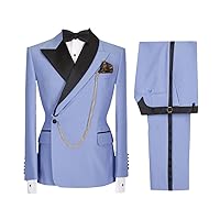 Men Formal Slim Fit Prom Tuxedo Groom Wedding Blazers Dress Jacket Coat Pants 2 Pieces Set