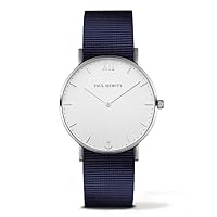 PAUL HEWITT Unisex Analogue Quartz Watch with Nylon Strap PH-SA-S-St-W-N-20, White/Blue, Strap