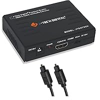J-Tech Digital Premium Quality 1080P HDMI to HDMI + Audio (SPDIF + RCA Stereo) Audio Extractor Converter Bundle with Toslink Digital Optical Audio SPDIF Cable 3ft