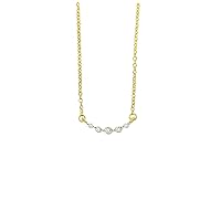 IGI Certified Gold Plated Sterling Silver Curved Diamond Necklace For Women