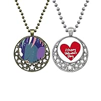 Blue s Art Pattern Pendant Necklace Mens Womens Valentine Chain