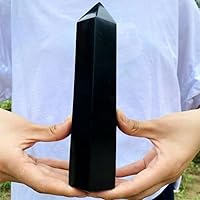 Room Decoration Home Decoration Natural Obsidian Crystal Obelisk Quartz Wand Tower Point Stones (Size : 450-500g)