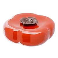 Compartment Snack Tray with Lids Persimmon Shape Ceramic Food Fruit Dessert Bowl Nut Candy Container Food Display Plate