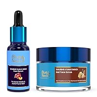 Blue Nectar Almond Oil & Walnut Face Scrub + Plum Face Serum | Exfoliate, Treat Acne, & Glow On
