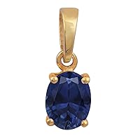 Multi Choice Oval Shape Gemstone 925 Sterling Silver Yellow Gold Plated Solitaire Pendant