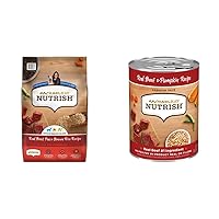Nutrish Rachael Ray Beef, Pea & Brown Rice 28 Pounds Dry Dog Food + Beef & Pumpkin 13 Ounce (Pack of 12) Wet Dog Food Bundle
