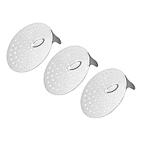 PRETYZOOM 3pcs Can Baffle Food Can Filter Food Tuna Strainer Sieve Cans Oil Remover Lobster Crackers Pickle Fork Tuna Canned Food Can Sieve Can Tuna Stainless Steel Can Lid