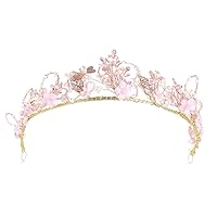 Diamond Crown Headdress, Rose Blonde Hair Hoop, Bride Headdress