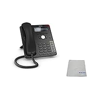 SNOM D725 - VoIP, PoE, HD Wideband Audio, 12 Lines, 2-Port 1 Gigabit Ethernet - 12 SIP Account Office LCD Desk Phone - Microfiber Cleaning Cloth
