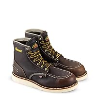 Thorogood 1957 Series 6” Waterproof Moc Toe Work Boots for Men - Soft Toe, Full-Grain Leather with Slip-Resistant Wedge Outsole and Shock-Absorbing Footbed