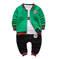 Little Boys Pullover Sweatshirt Sports Coat + Striped Shirt + Pants