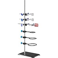 Laboratory Grade Metalware Set - Support Stand Premium Iron Material Laboratory Stand Support Lab Clamp Flask Clamp Condenser Stand 60cm