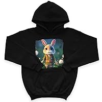 Kawaii Bunny Kids' Sponge Fleece Hoodie - Anime Kids' Hoodie - Printed Hoodie for Kids