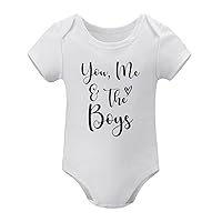 Newborn Outfit You Me & The Boys Jumpsuit Clothes Quotes Neutral Baby Baby Gift Baby Clothing White, 9months