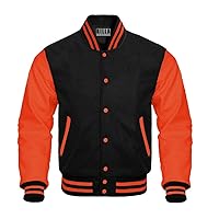 Mens Letterman Bomber Collage Baseball Varsity Jackets Body Original Wool And Genuine Leather Sleeves ( Team Colors options )