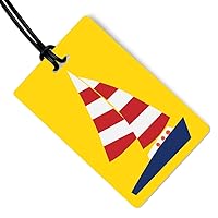 Sailboat Luggage Tag - Sturdy Waterproof Plastic Travel Labels for Baggage, Suitcases, Backpacks, and Diaper Bags, 2.5 Inch x 4 Inch Tag with Black Loop Attachments