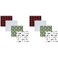 Hudson Baby Unisex Baby Cotton Flannel Receiving Blankets, Woodland Christmas, One Size (Pack of 2)