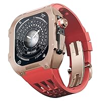 INFRI Watch Modification Kit for Apple Watch 8 7 45mm Titanium Case + Viton Strap Luxury Case and Band Modification Kit