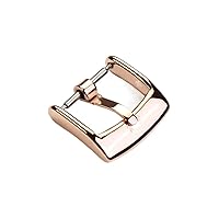 for Omega Strap Buckle Men Women Watch Belt Pin Buckle Gold Stainless Steel Watch Buckle 18mm (Color : Rose Gold, Size : 18mm)