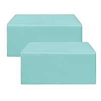 2 Pack Fitted Table Clothes - 48 x 24 Inch - Rectangle Tablecloths for 4 Foot Tables, Polyester Fabric Table Covers for Folding Table, Parties, Holiday Dinner, Trade Show (Aqua)