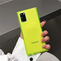 Luxury Neon Fluorescent Transparent Phone Case for Samsung A51 A71 A21S A31 A11 A02S A20 A30 A50 A70 A91 A81 Square Soft Cover,Yellow,for M80S