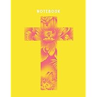 Notebook: Cross Design Modern yellow notebook