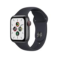 Apple Watch SE (GPS + Cellular, 40MM) - Space Gray Aluminum Case with Midnight Sport Band (Renewed)