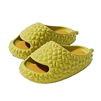 Cloud Slippers for Women, Cartoon Fruit Durian Slides Slippers, Bathroom Ultra-light Non-Slip Quick Drying Open Toe Super Soft Comfy Thick Sole Platform Sandals for Indoor & Outdoor