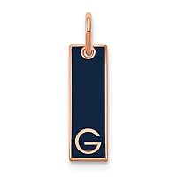 Jewels By Lux Small Enameled Initial Letter Bar Alphabet Charm Pendant (Length 15.02mm Width 5.01 mm)