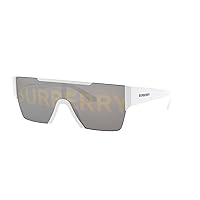 BE 4291 3007/H White Plastic Rectangle Sunglasses Silver Logo Lens
