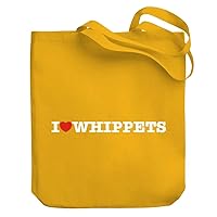 I love Whippets Linear Canvas Tote Bag 10.5