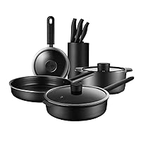 Nonstick Cookware Home Kitchen Ware Pots & Pan Set with Saucepan, Frying Pans, Cooking Pots, Lids, Utensil(Without Knife) (Size : Style B)