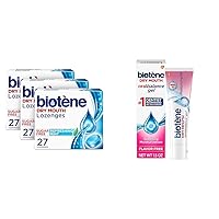 biotène Dry Mouth Lozenges for Dry Mouth and Fresh Breath, Dry Mouth Relief and Breath Freshener & Oral Balance Moisturizing Gel, Alcohol Free Gel and Dry Mouth Gel, Flavor Free, 1.5 Oz
