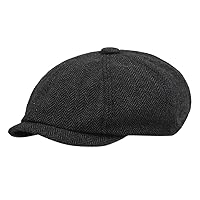 ZHINIAN Newsboy Hats for Men Women Classic 8 Panel Wool Blend Gatsby Ivy Hat Flat Cap Herringbone Golf Cabbie Beret