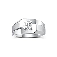 Rylos Mens Rings 14K White Gold Ring Classic Solitaire 7X5MM Oval Shape Gemstone Designer Band Color Stone Birthstone Rings For Men, Men's Rings, Gold Rings Sizes 8,9,10,11,12,13