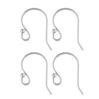 20pcs Adabele Authentic Sterling Silver Ball Dot Fish Earring Hooks Connector 20mm Dangle Earwire (Wire 0.6mm/22 Gauge/0.024 inch) SS194-AA