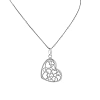 Sterling Silver Bubble Hearts Heart Necklace