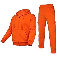 Men's Tracksuit Athletic Zipper Pockets Casual Sport Jogging Sweatsuit Sweatpant 2 Piece Tracksuit Set With Pocket