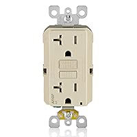Dual-Function AFCI/GFCI Outlet, 20 Amp, Self Test, Tamper-Resistant with LED Indicator Light, Protection from Both Electrical Shock and Electrical Fires in One Device, AGTR2-T, Light Almond