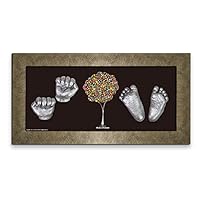 Momspresent Baby Hand Print and Foot Print Deluxe Casting kit with Gold Frame7 Silver