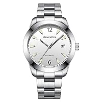 Men Japan Automatic Mechanical Movement Luminous Stainless Steel Business Wrist Watch Sapphire Crystal Waterproof Self-Winding Clock Calendar