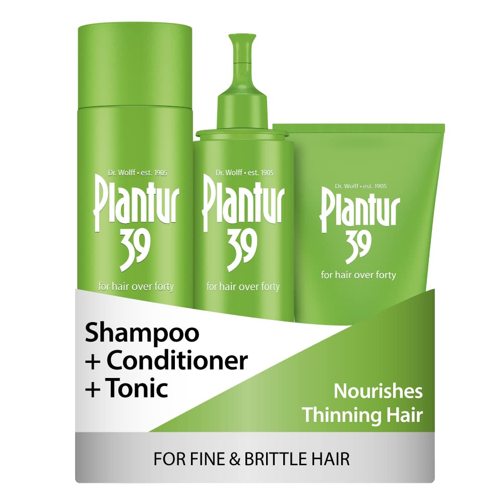 Plantur 39 Phyto Caffeine Women's Made For You 3 Step System for Fine, Thinning Natural Hair Growth - Shampoo (8.45 fl oz), Conditioner (5.07 fl oz), Tonic (6.76 fl oz)
