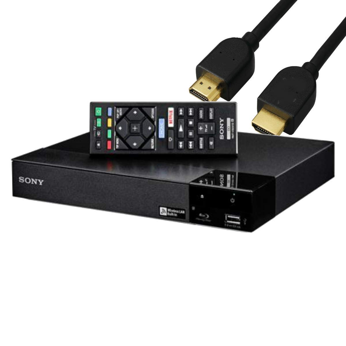 Sony S3700 Blu-Ray Disc Player with Wi-Fi W/ High-Speed HDMI Cable with Ethernet (Renewed)