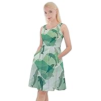CowCow Womens Summer Dress Sea Animals Whales Sharks Dolphin Fish Knee Length Skater Dress with Pockets, XS-5XL